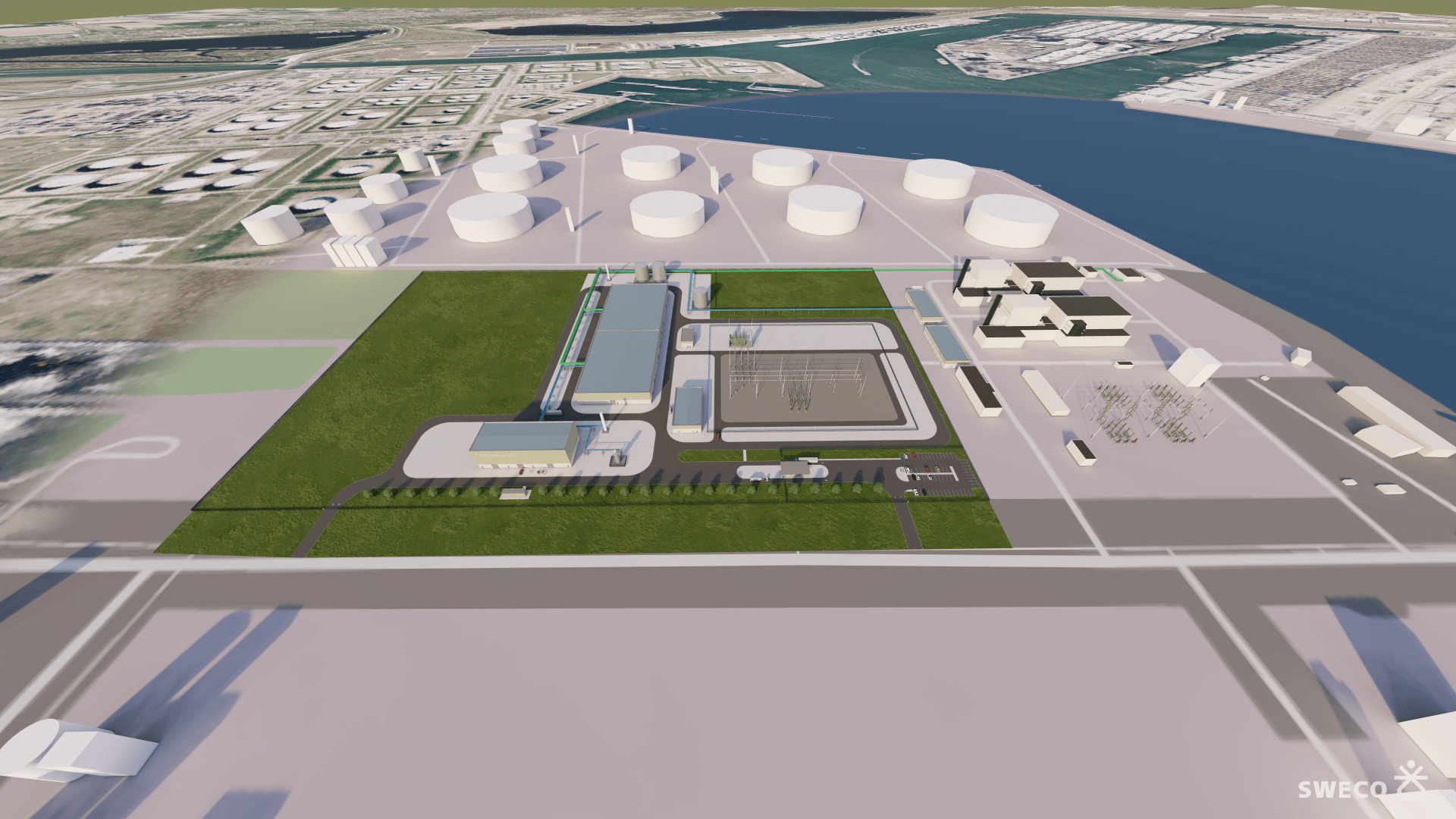 Planned Green Hydrogen plant in Rotterdam